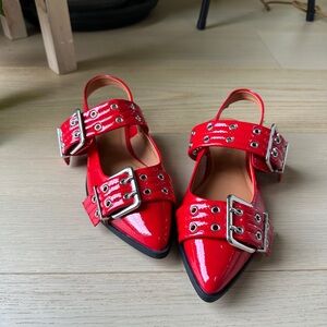 Madden Girl Red Buckle Strap Women's Shoes size 8.5